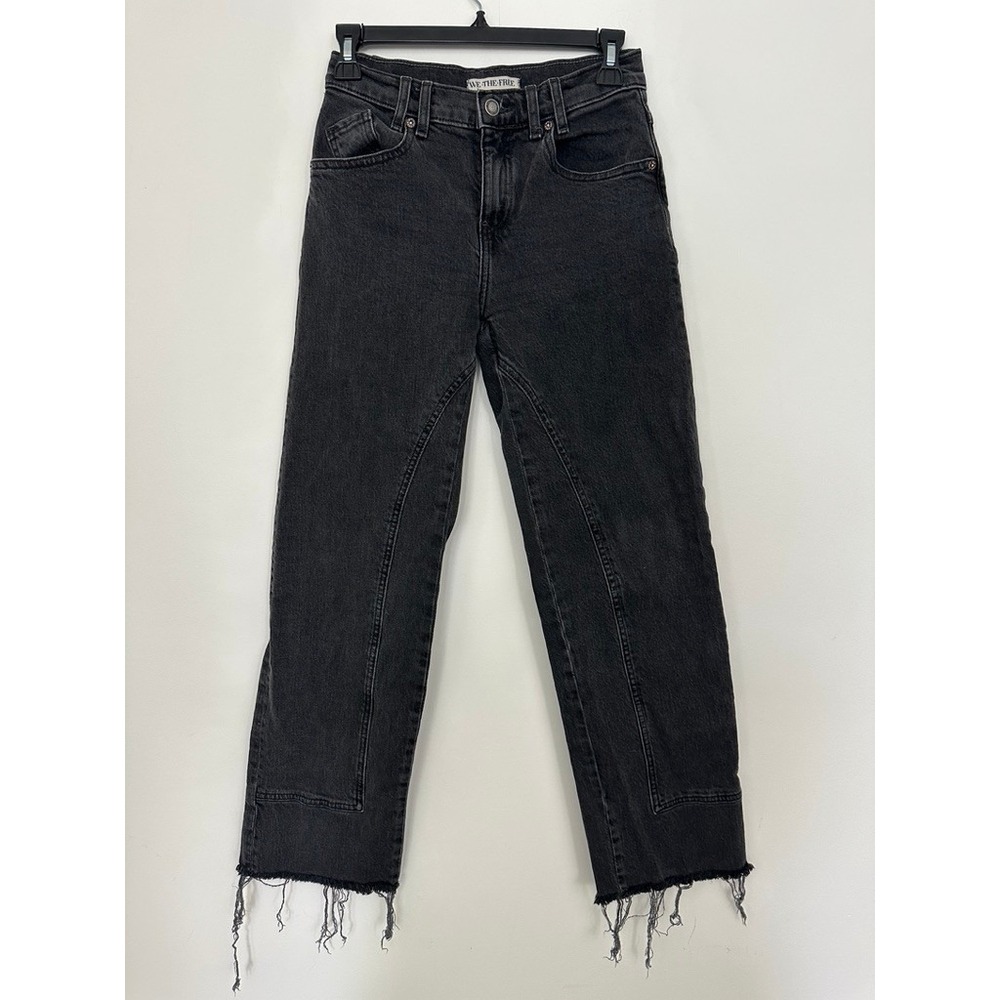 We The Free Jeans 25 Risk Taker High Rise Straight Washed Black Denim Boho Indie